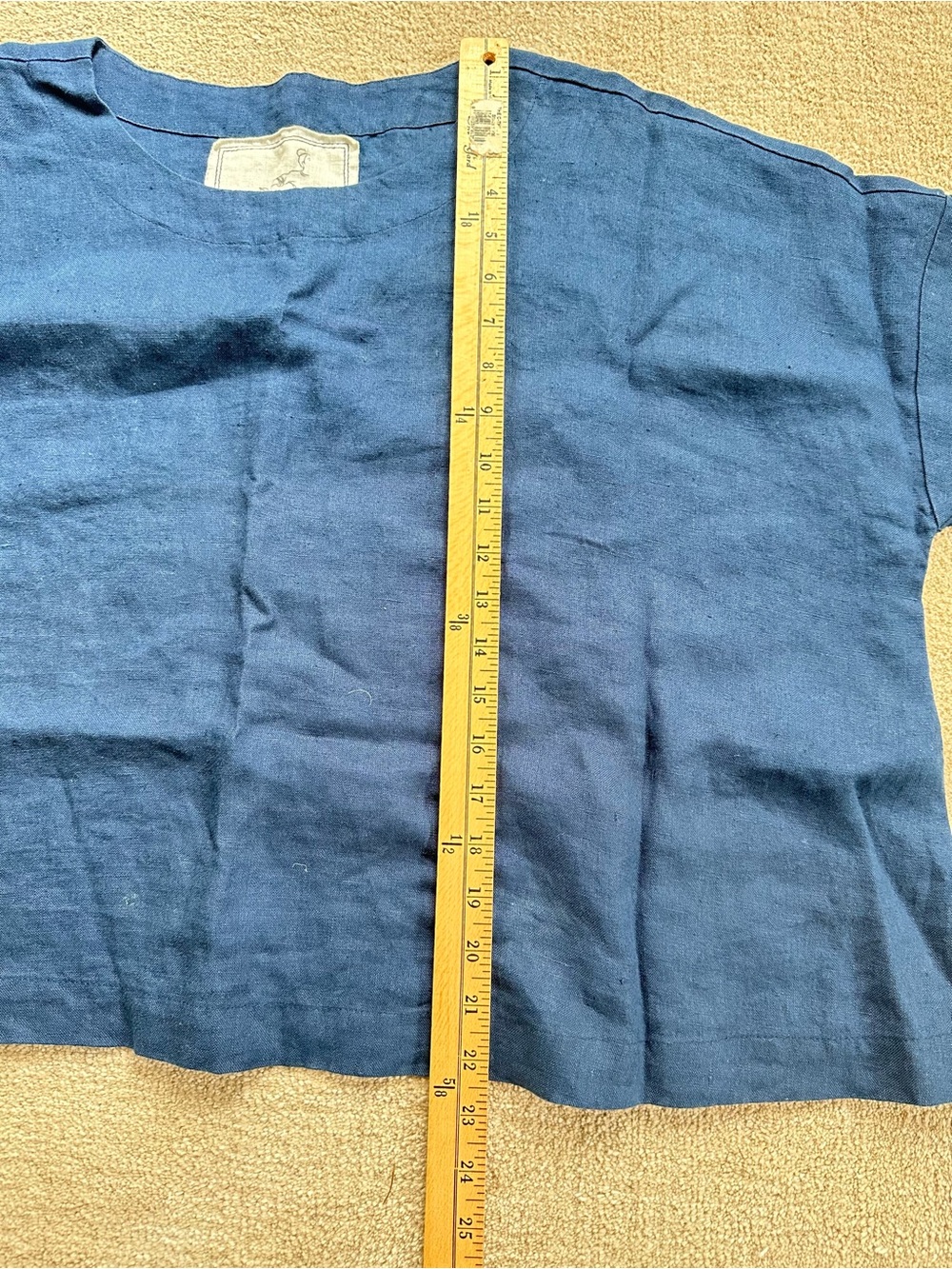 notPERFECTLINEN Deep Blue Short Sleeve Linen Tee - Picture 4 of 4